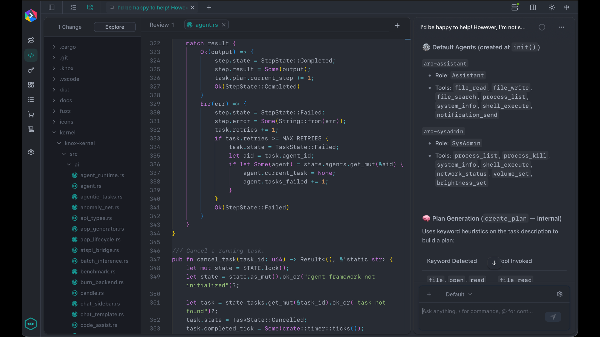 KnoxCode — AI coding agent that works inside your project